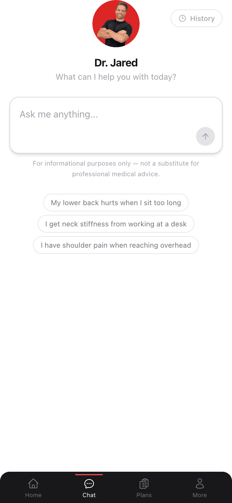 New chat screen with suggested prompts